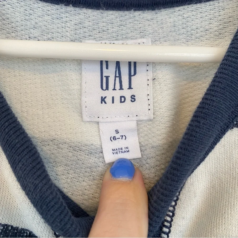 Gap Kids Little Boys Blue & White Striped Long Sleeve Shirt Size 6-7